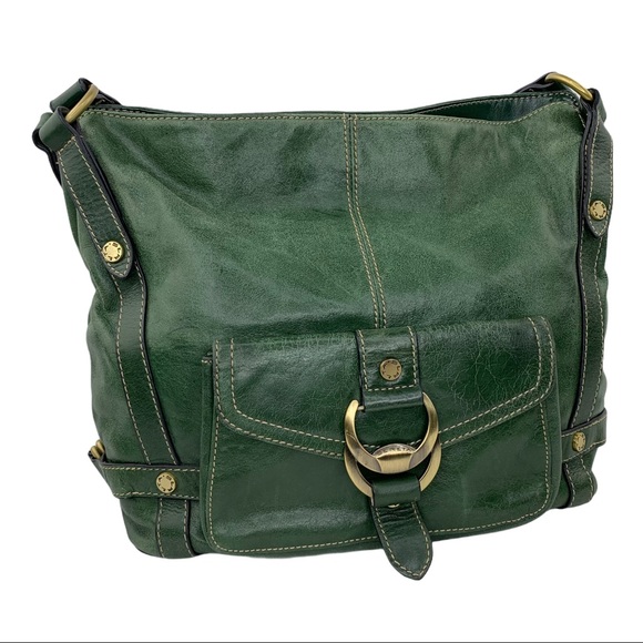 Sereta Genuine Leather Purse in Deep Green & Gold - Picture 3 of 13